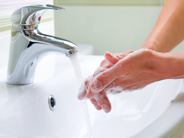 Wash hands to avoid the flu